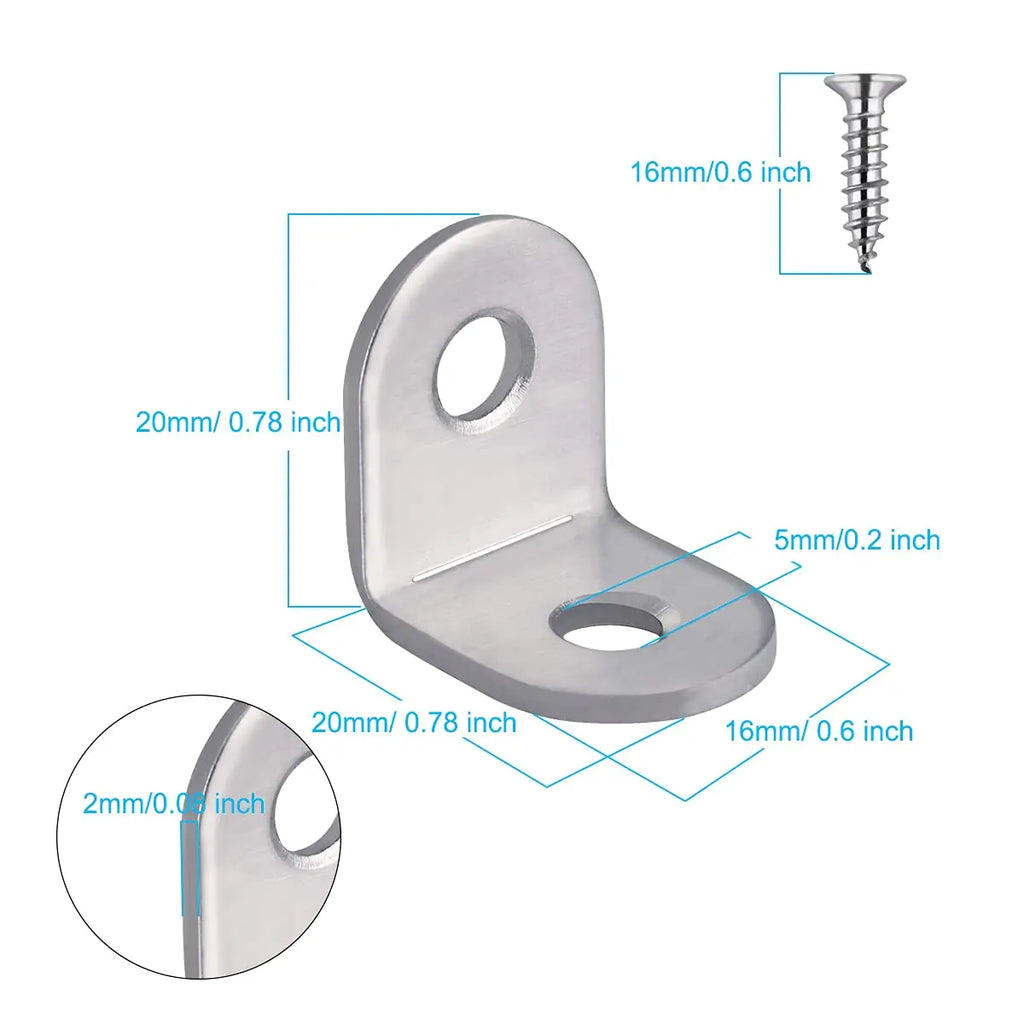 L-angle support, stainless steel L-angle support, metal angle support, compact right-angle support, suitable for wooden furnitur Qme