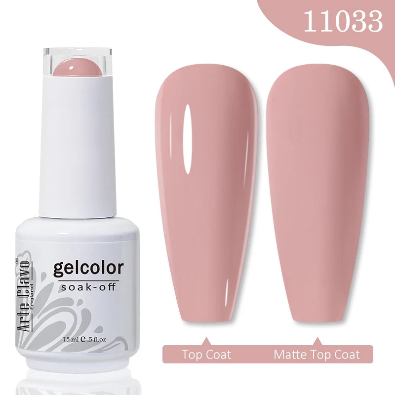 Arte Clavo Gel Nail Polishes Pink Nude Hybrid Lak Manicure Qme