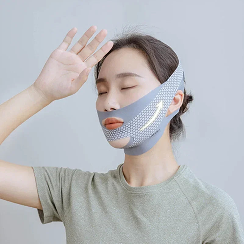 Face-Lift With Sleep Face V Shaper Facial Slimming Bandage Relaxation Shape Lift Reduce Double Chin Face Thining Band Massage Qme