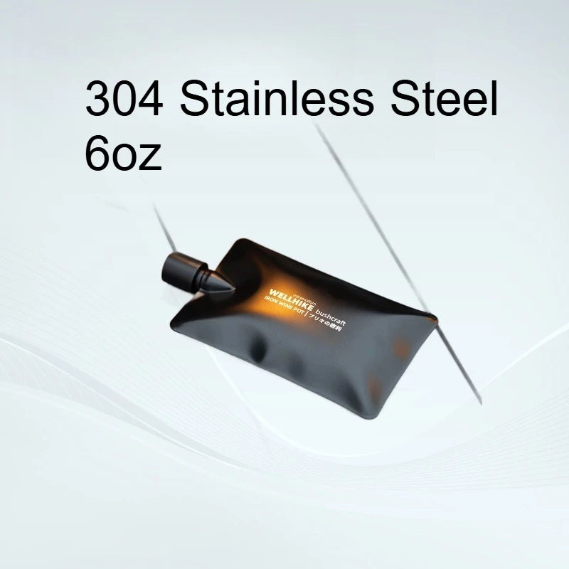 Outdoor Camping 304 Stainless Steel Portable Flat Flask Carrying Qme
