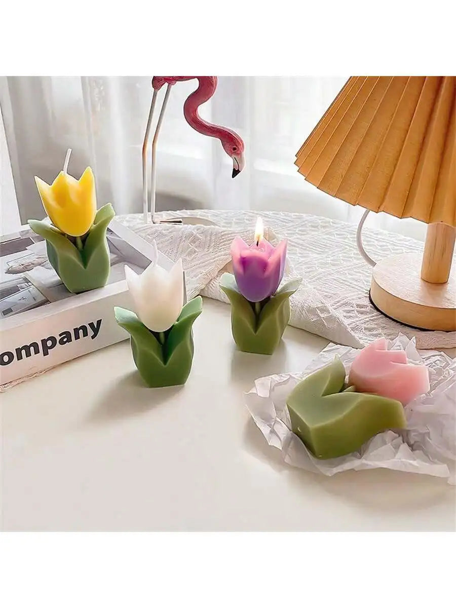 Colorful Tulip Scented Candle Suitable Valentine's Day Gifts Home Qme