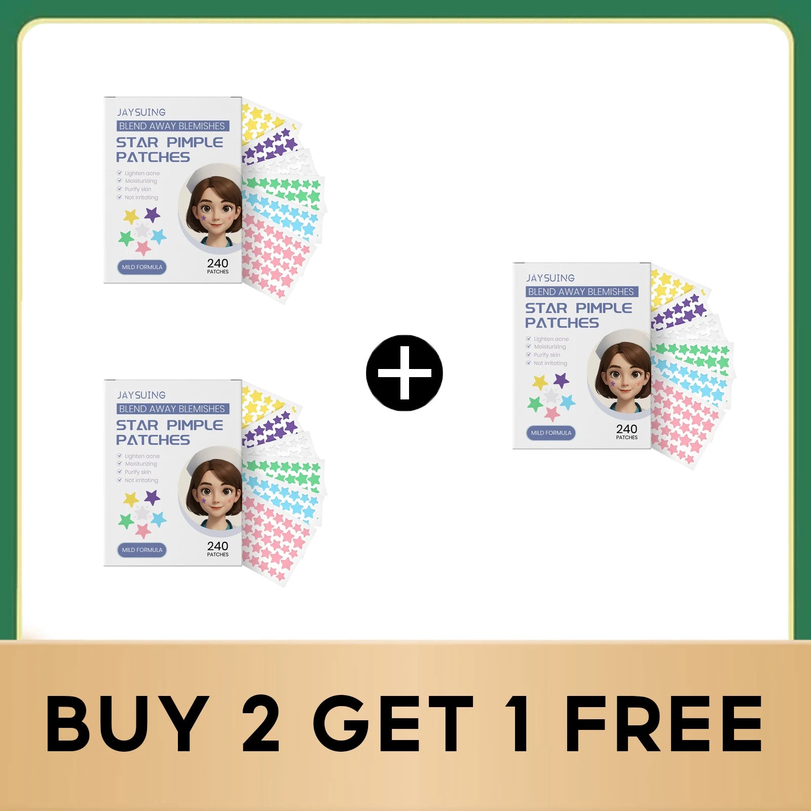 Rainbow Star Acne Patches Pimple Removal Oil Control Absorb Secretions Hydrocolloid Star Shaped Invisible Pimple Stickers 240PCS Qme Buy 2 get 1 free
