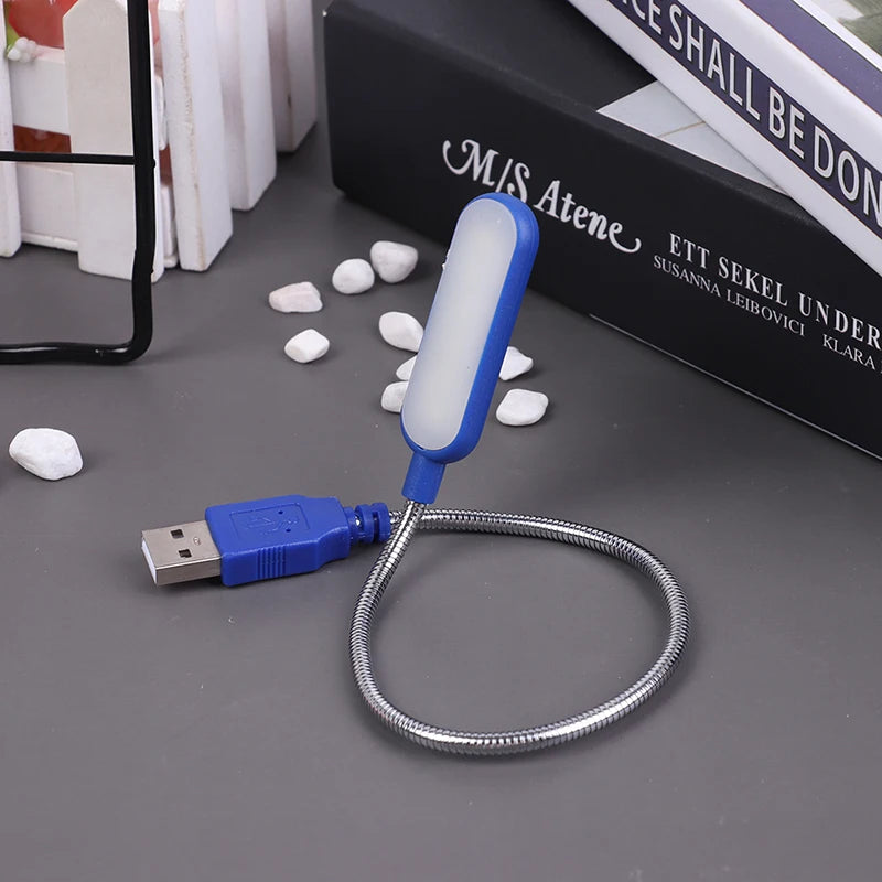 Mini USB LED Light 6 Book Flexible Reading Lamp Portable Night Power Qme Blue