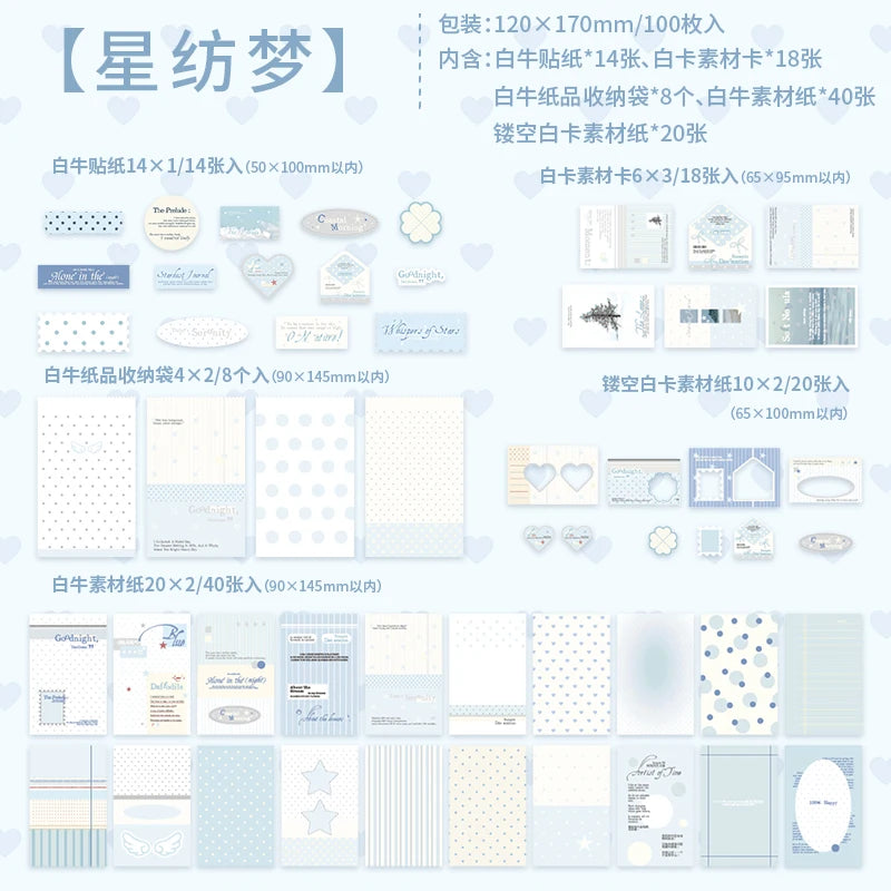 TIANZI Scrapbooking Kit in Instagram Style Kraft Paper Card Tag Material Set for Journaling Handiwork Hobby And Decoration Qme D