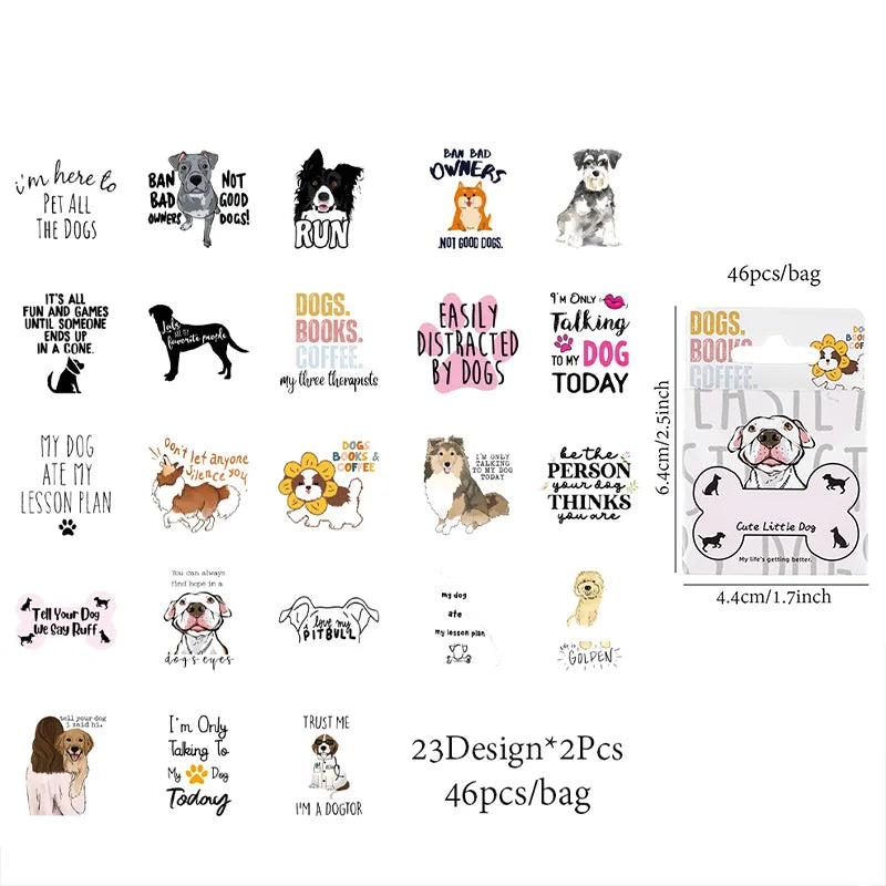 Cute Animal Sticker Pack with Panda, Dog, Penguin & Sea Creatures, Clearance Stickers for Collage,Notebooks & Water Cups Qme puppy