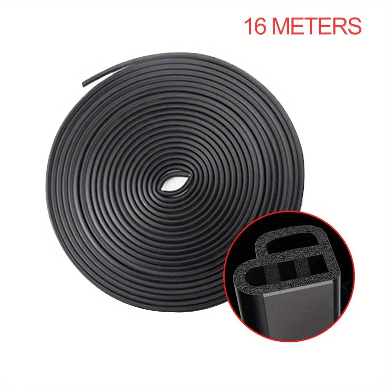 Car Door Rubber Seal Strip L-type Double Layer Sealing Adhesive Stickers Noise Insulation Weatherstrip Auto Interior Accessories Qme
