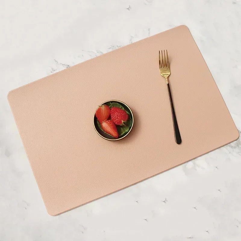 Nordic Home Decor Household Leather Placemat Hotel Restaurant Western Qme Pink L