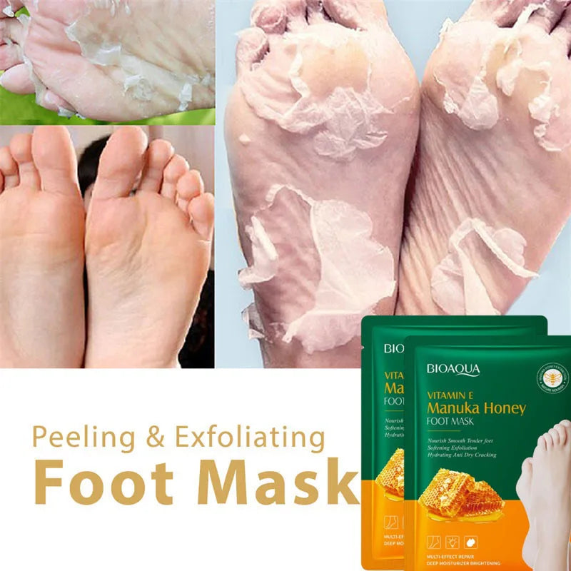 Vitamin E Foot Mask Manuka Honey Nourishing Long-lasting Moisturizing Hydrating Exfoliating Remove Dead Skin Foot Skin Care Qme