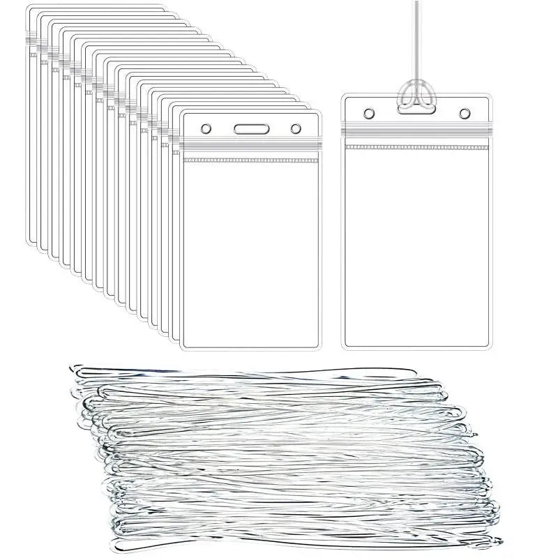 Wear Resistant Clear Plastic ID Badge Holders Waterproof Resealable Qme
