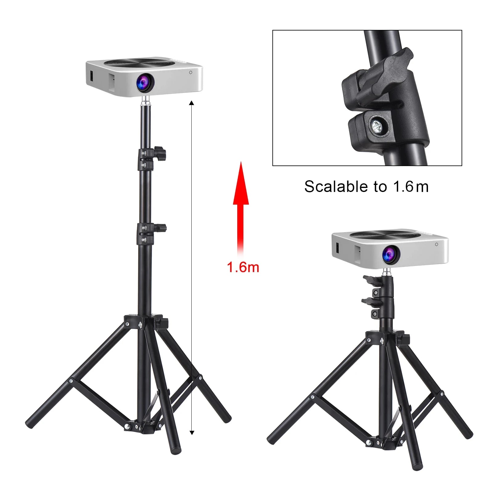 Universal Projector Tripod Stand Stretchable Bracket Aluminum Alloy Qme