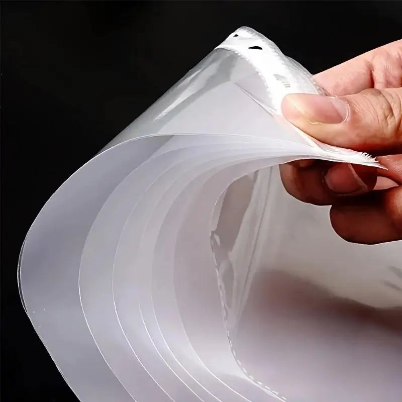 Clear A4 Plastic File Folders 11-Hole 3-Ring Binder Compatible Qme