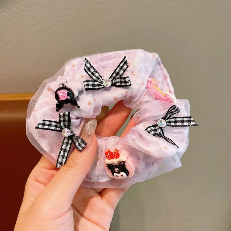 Hello Kitty Kuromi Hair Accessories, Melody School Hair Ties—Excellent Elasticity, Gentle on Hair Qme