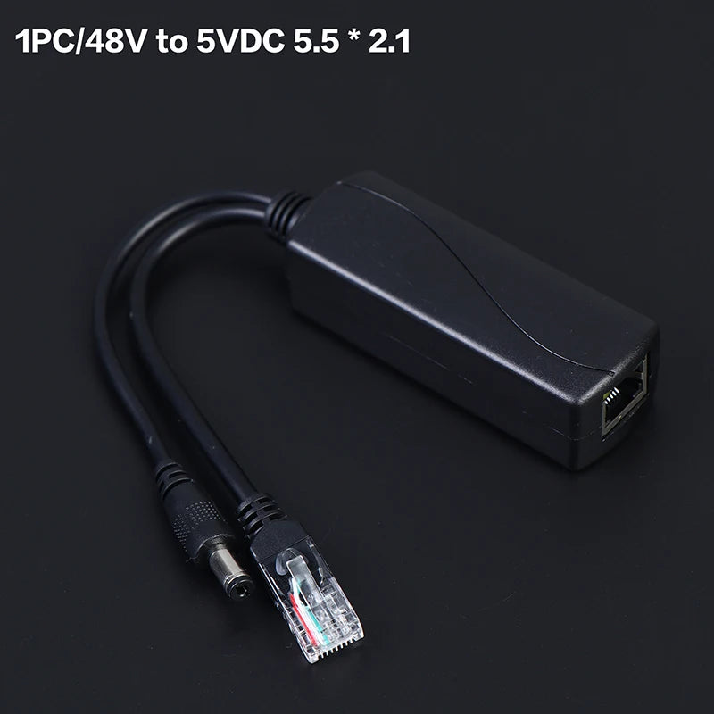 DC48V 5V Micro USB POE Splitter Connectors Adapter Cable IP Camera Qme A3 1PC