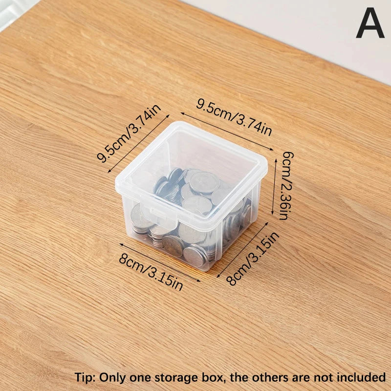Coin Storage Collection Boxes Holder Transparent Plastic Case Qme A