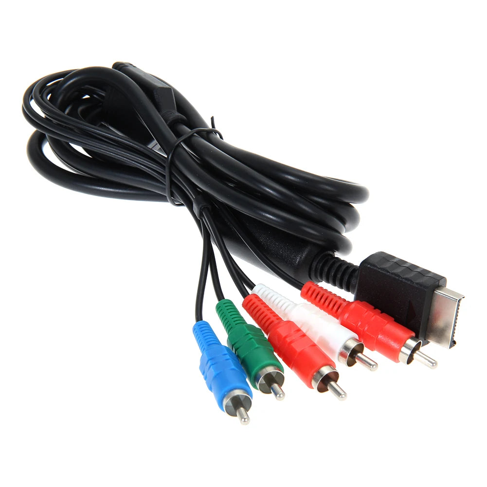 Component AV Cable AV Component Cable Cord Wire HDTV AV Audio Video Component Cable Cord for Sony PlayStation 2 3 PS2 PS3 Qme black
