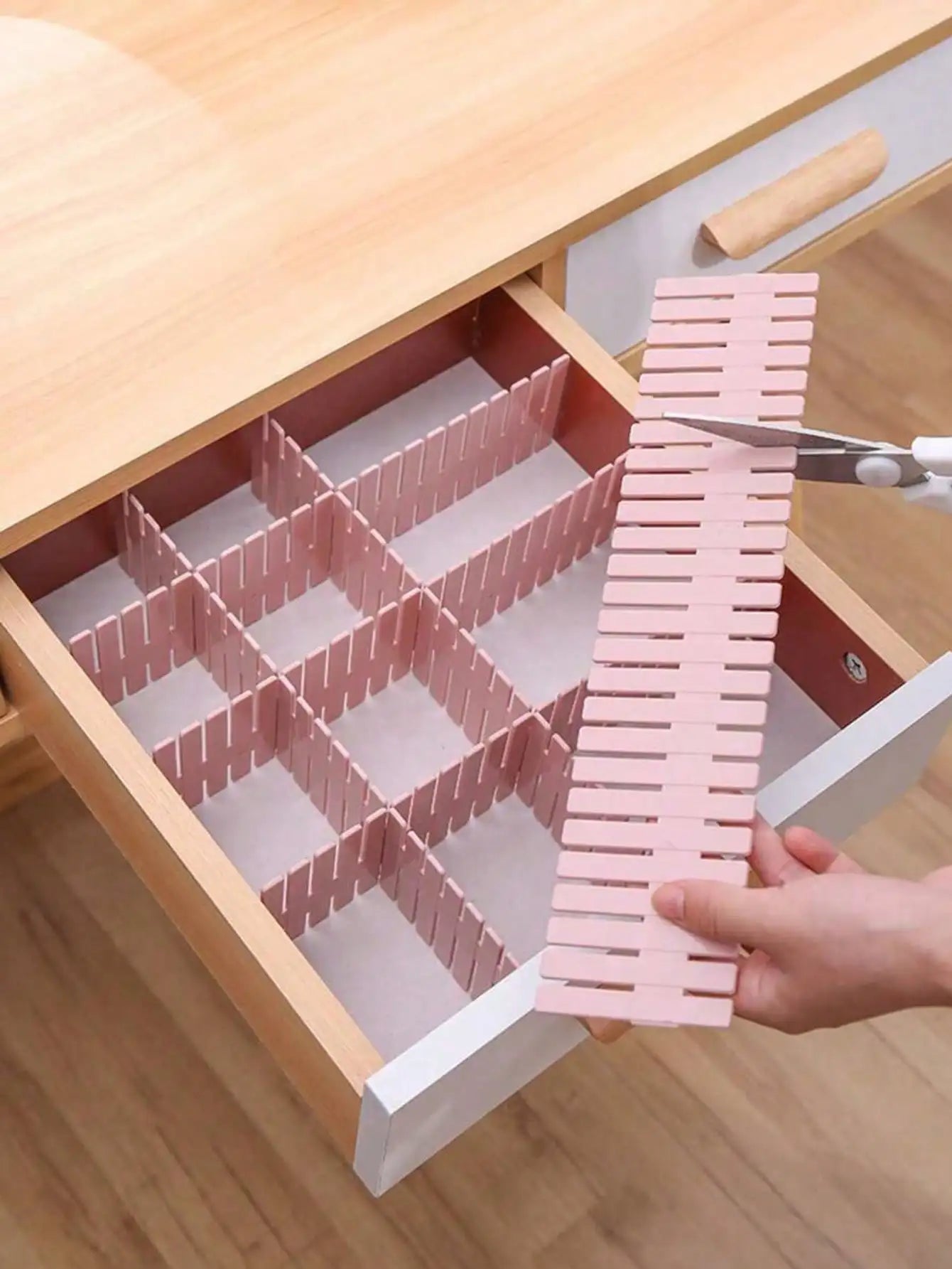 4 Drawer Storage Dividers Plastic Combination Underwear Socks Box Qme 4pcs pink