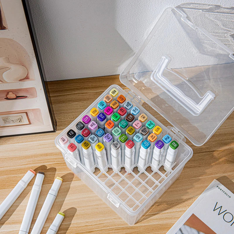 Painting Plastic Stationery Organizer Box Portable Watercolor Drawing Qme