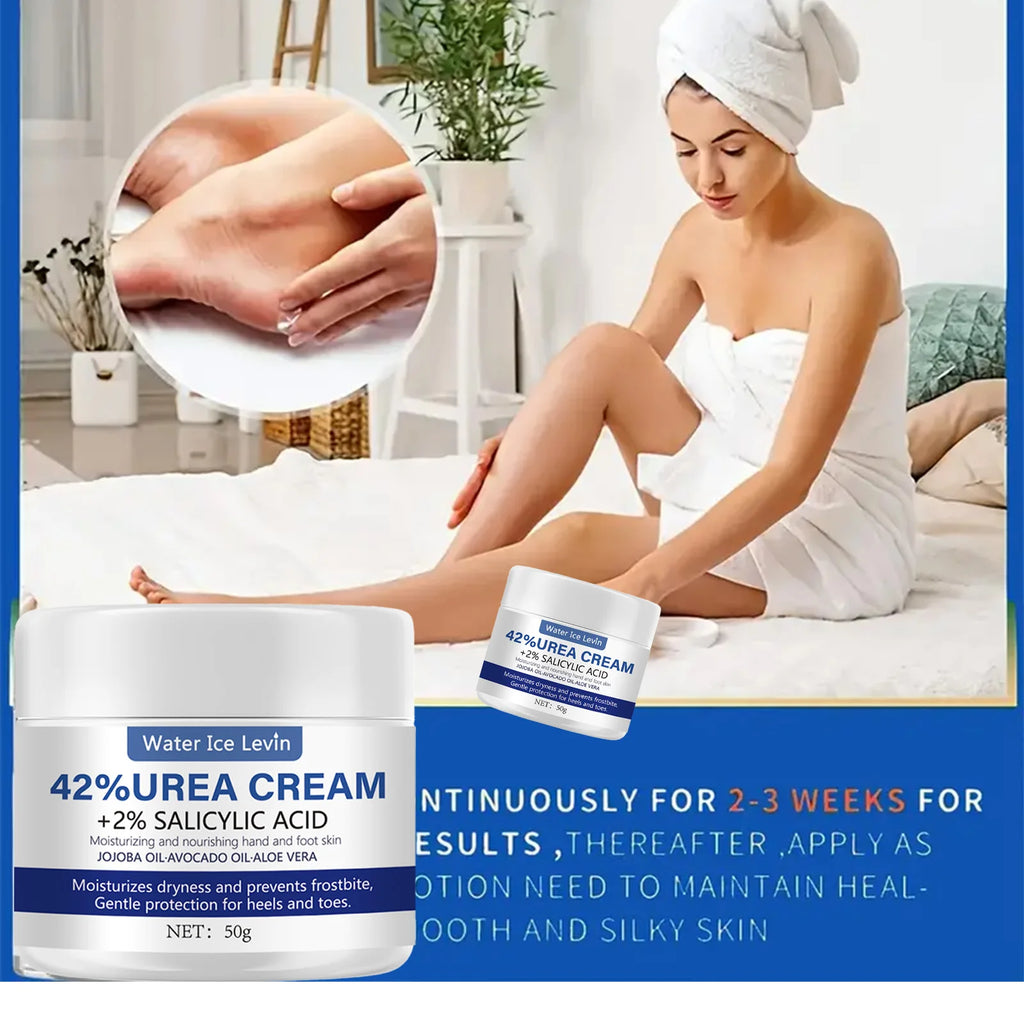 50g Ultra Moisturizing 42% Urea Aloe Vera Foot Cream - gentle exfoliating daily foot moisturizer Qme