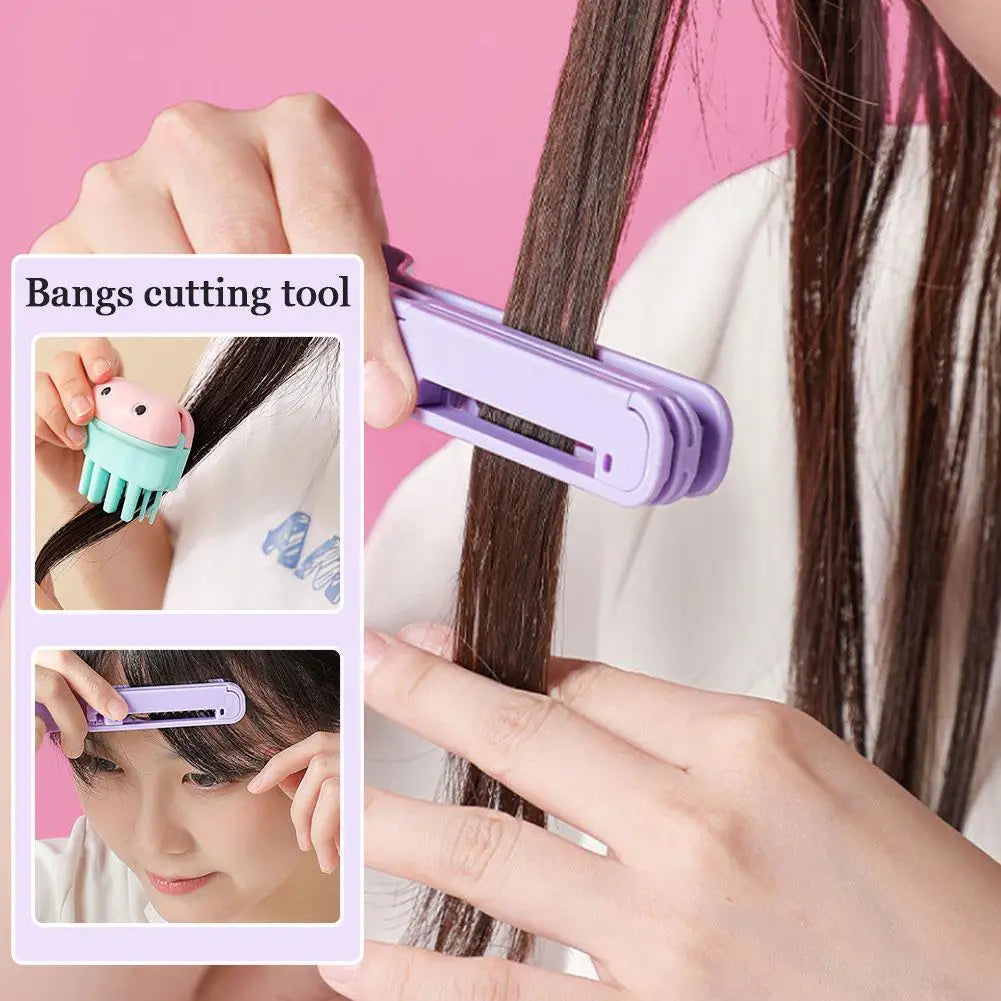 2 In 1 Hair Cut And Hairdressing Comb Trim Bangs And Portable Broken Trimmer Children's Bang Hair Hair Manual V0H4 Qme