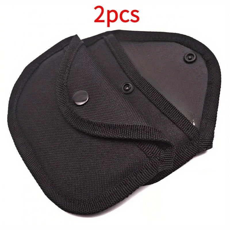 2pcs durable copper joint storage bags with safety buckle closure, portable home storage box, fabric material. Qme Black