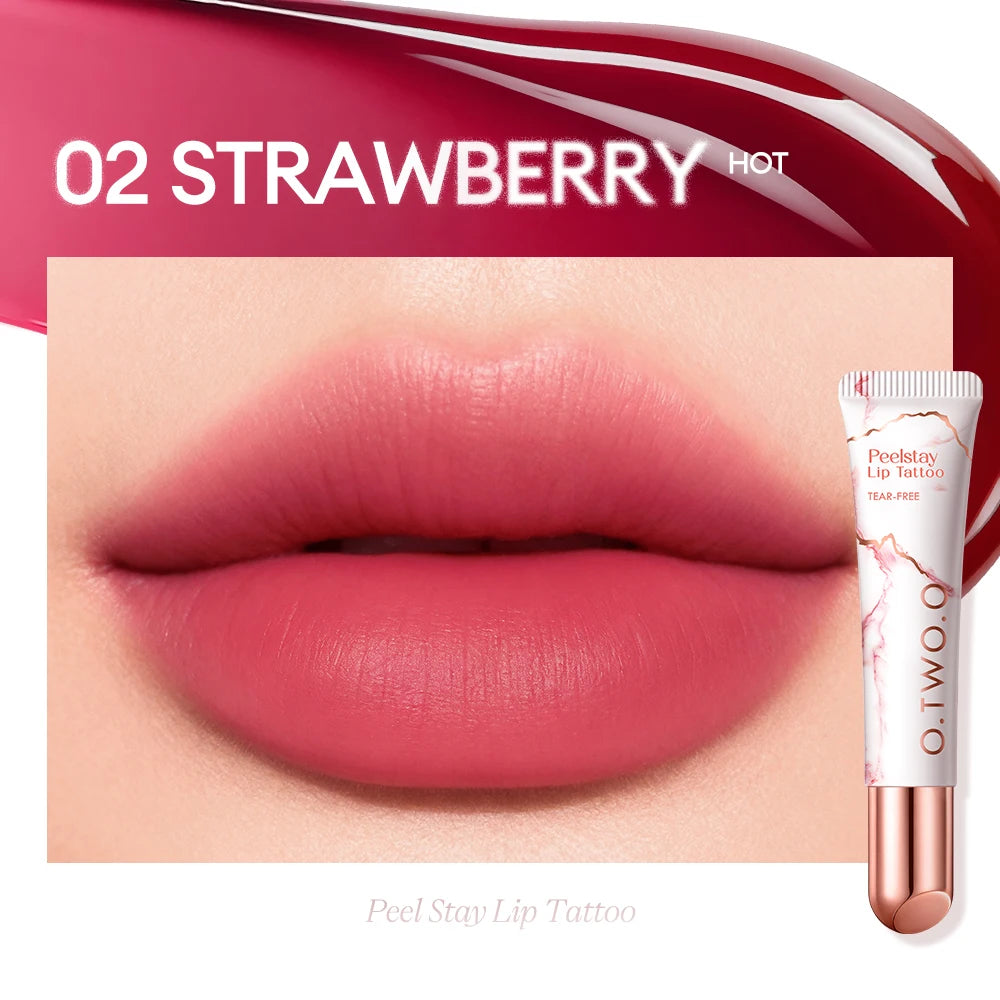 O TWO Lip Stain Tattoo Peel-off Highly Pigmented 48h Color-lock Qme 02 Strawberry China Mainland