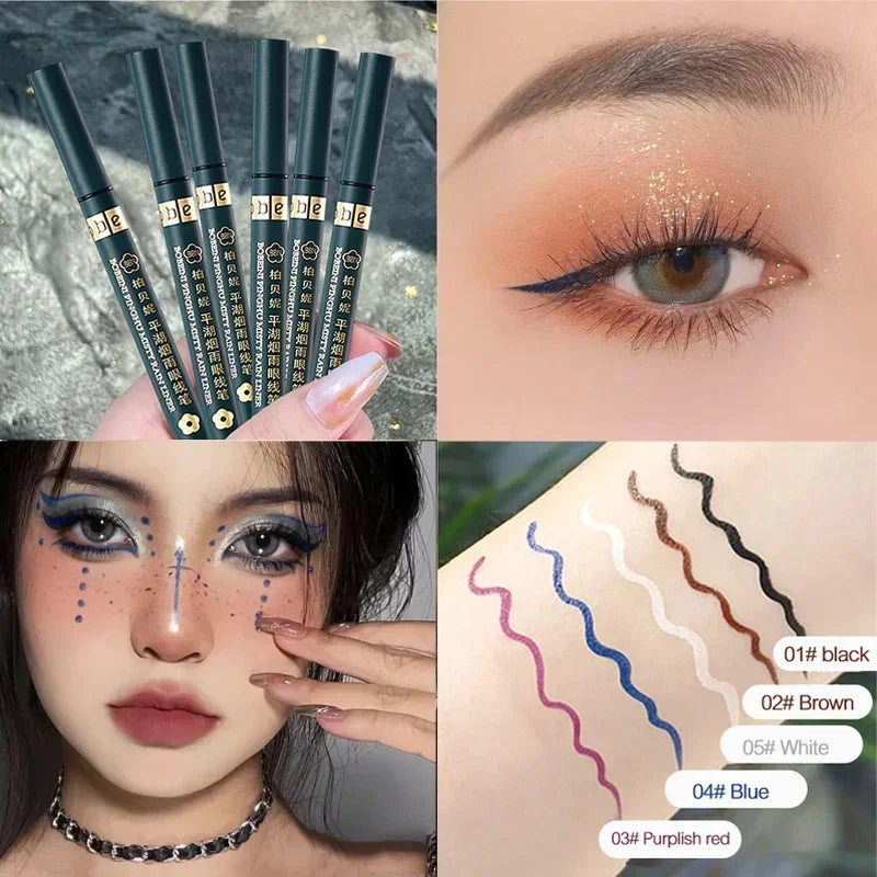 5 Colors Matte Liquid Eyeliner Waterproof Lasting Blue White Sweatproof Quickily Drying Eyeliner Pencil Eyes Makeup Cosmetics Qme