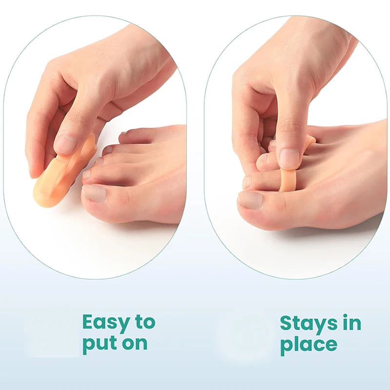 1Pair Silicone Gel Hammer Toe Straightener Corrector Curled Toes Feet Qme