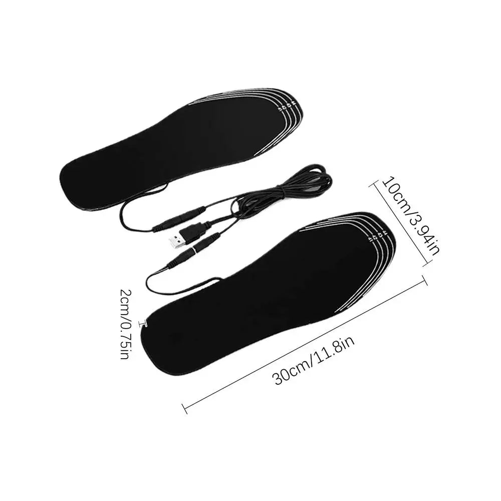 Heated Insoles Cuttable Breathable Feet Warming Pad Electric Foot Warming Pad for Skiing Snowboarding Ice Fishing Hiking Cycling Qme Black