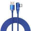 120W 90 Degree Data Cable Quike Charging USB A To Type C Cable For iPhone Samsung Xiaomi Huawei 0.25m/1m/1.5m/2m Charging Cable Qme Blue 1.5m
