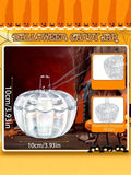 Halloween Pumpkin Candy Jar Lid Transparent Glass Food Container Qme 1pc