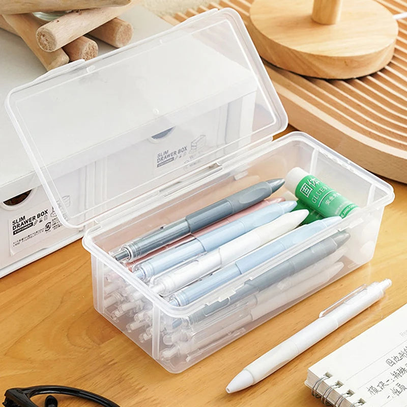School Pencil Case Supplies Storage Box PP Material Transparent Pouch Qme