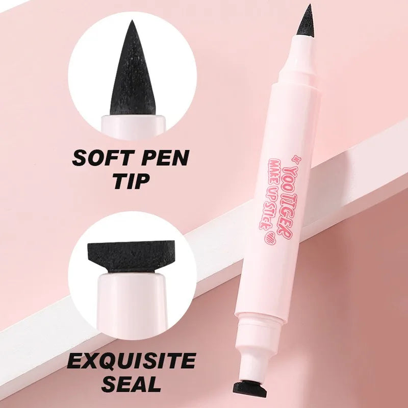 2 in 1 Eyeliner & Aegyo-sal Pen, Double Ended Waterproof Stamp Eyeliner Pencil, Smooth Shadow Liner for Natural Eye Makeup Qme Seal eyeliner