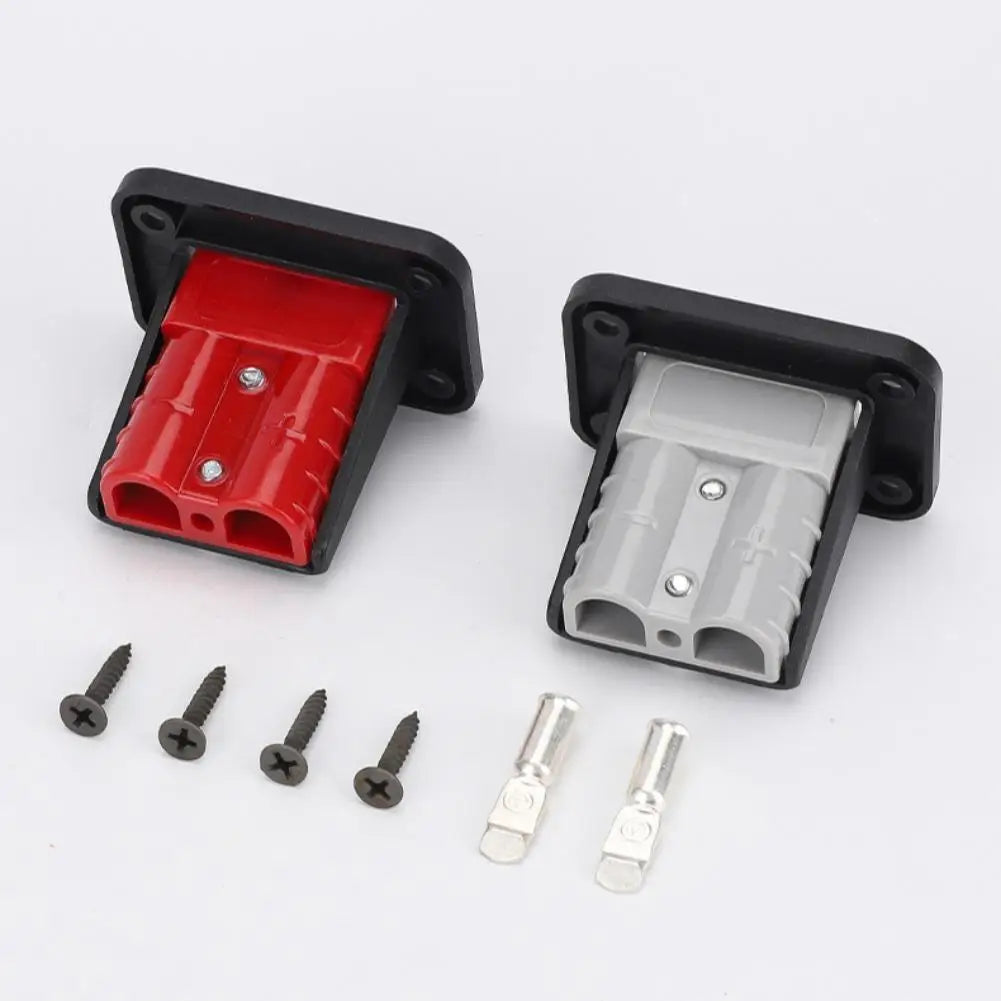 50 Amp Charging Battery Connector Flush Mount Anderson Plug Kit Mounting Bracket Panel Cover Accessories for Caravan Camper Boat Qme