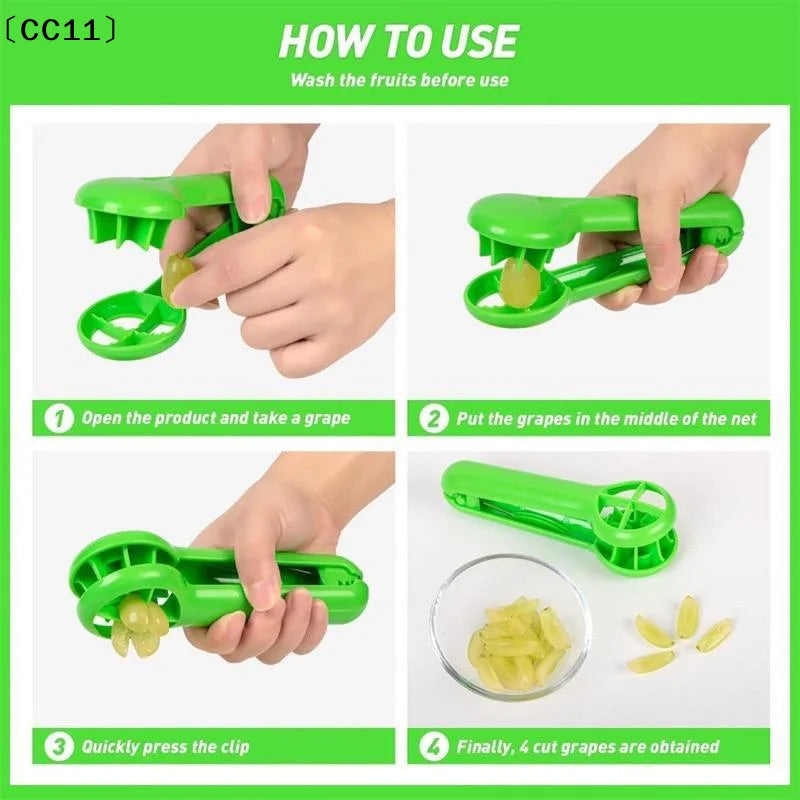 Food Grade Plastic Grape Slicer Safe Blade Design Easy Grip Handle Qme