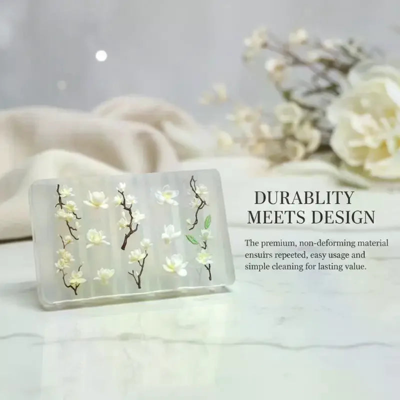 3D Magnolia Flowers Nail Mold DIY Silicone Tools Floral Petal Design Qme