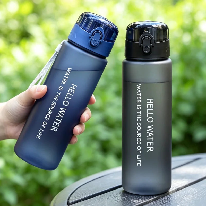 780ml Matte Frosted Sports Water Bottle Flip Top Leak Proof Portable Drinking Cup Outdoor Gym Travel Water Jug With Hand Strap Qme