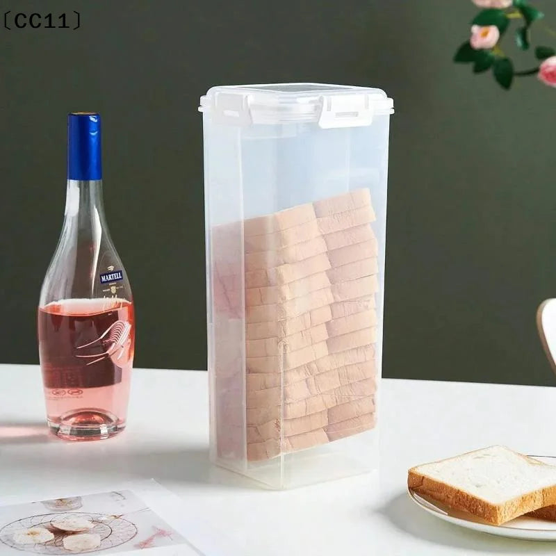 Bread Loaf Container Clear Airtight Box Lid Sandwich Holder Homemade Qme