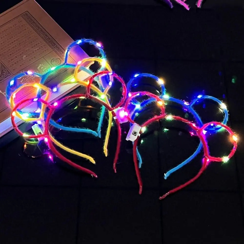 Luminous Hair Hoop LED Rabbit Ears Headband Concert Support Qme
