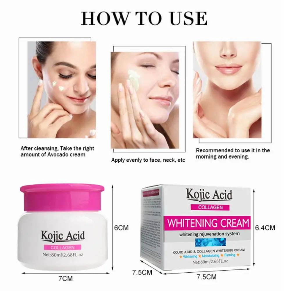 Collagen Kojic Acid Cream Facial Serum Moisturizing Nourish Damaged Qme