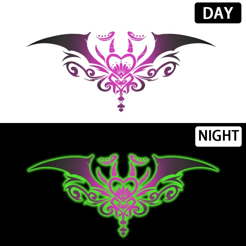 Night glowing deep purple sexy chest, abdomen, and leg temporary stickers waterproof, sweat proof, and charming tattoo stickers Qme YG-05