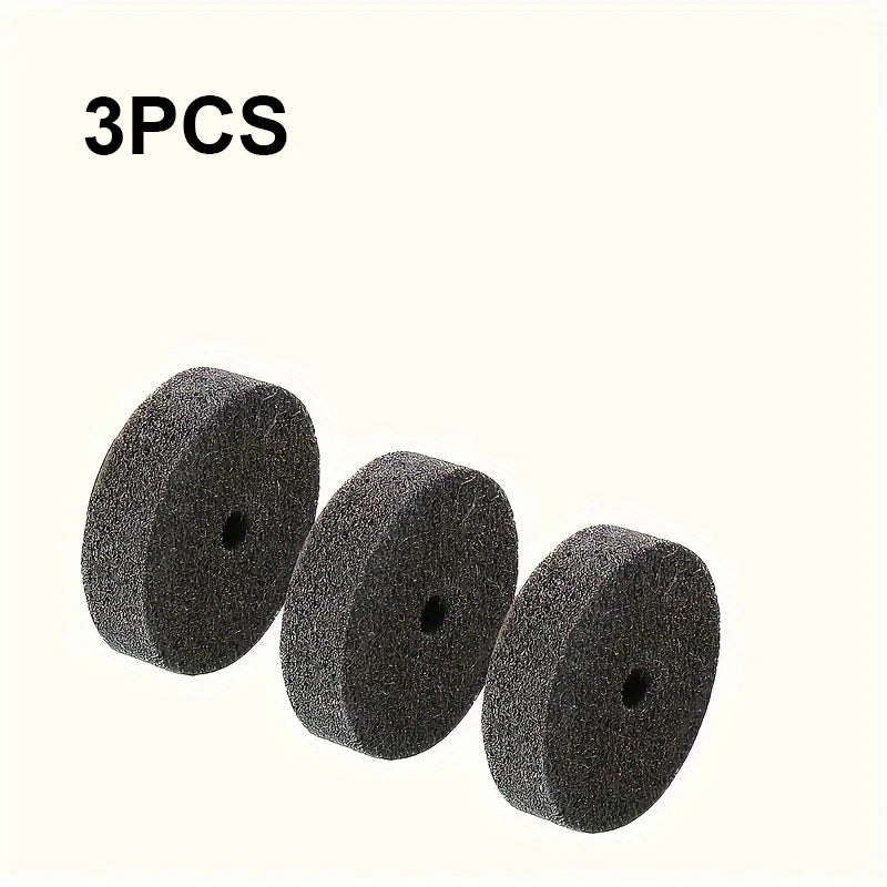 1pc/3pcs 3-inch fiber polishing wheels - 3/8-inch bore replacement grinding wheels for desktop polishers and grinders Qme 3PCS