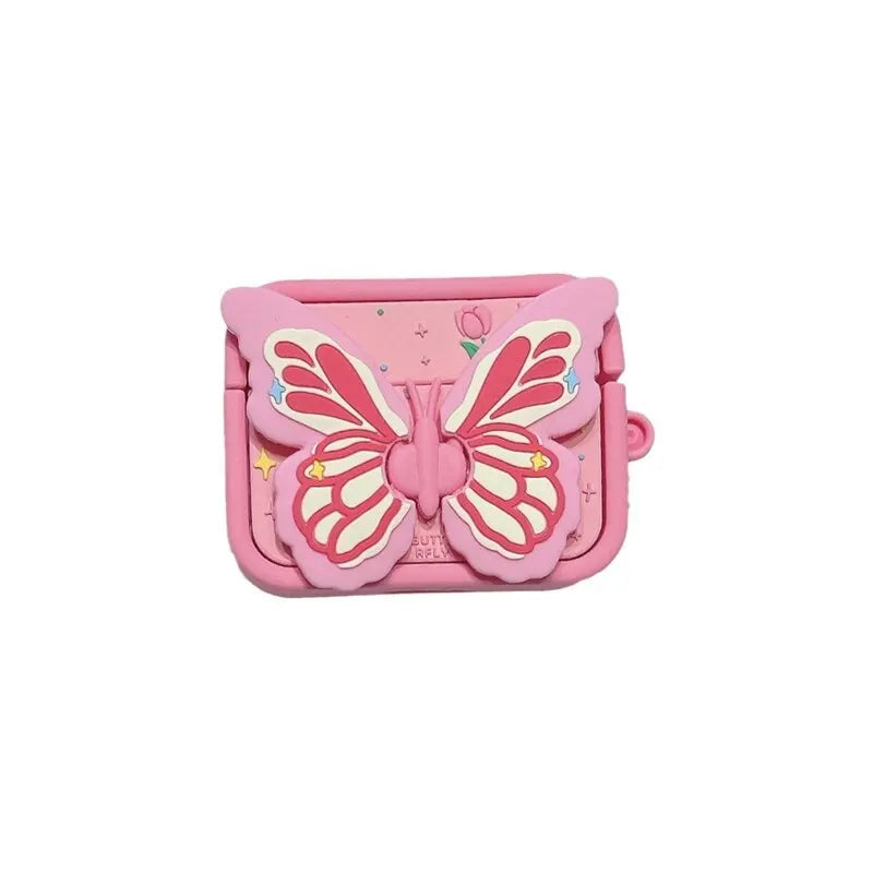 3D Cartoon Butterfly Headphone Case for AirPods 1/2,AirPods Pro,AirPods Pro 2,AirPods 3 Headphones, Anti-drop Headphone Case Qme