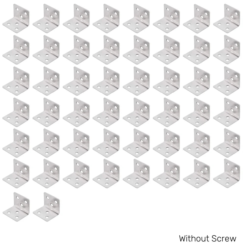 100-10PCS Stainless Steel L-shaped Bracket Furniture Layer Board 90° Fixed Right Angle Bracket Trapezoidal Layer Board Connector Qme 50pcs