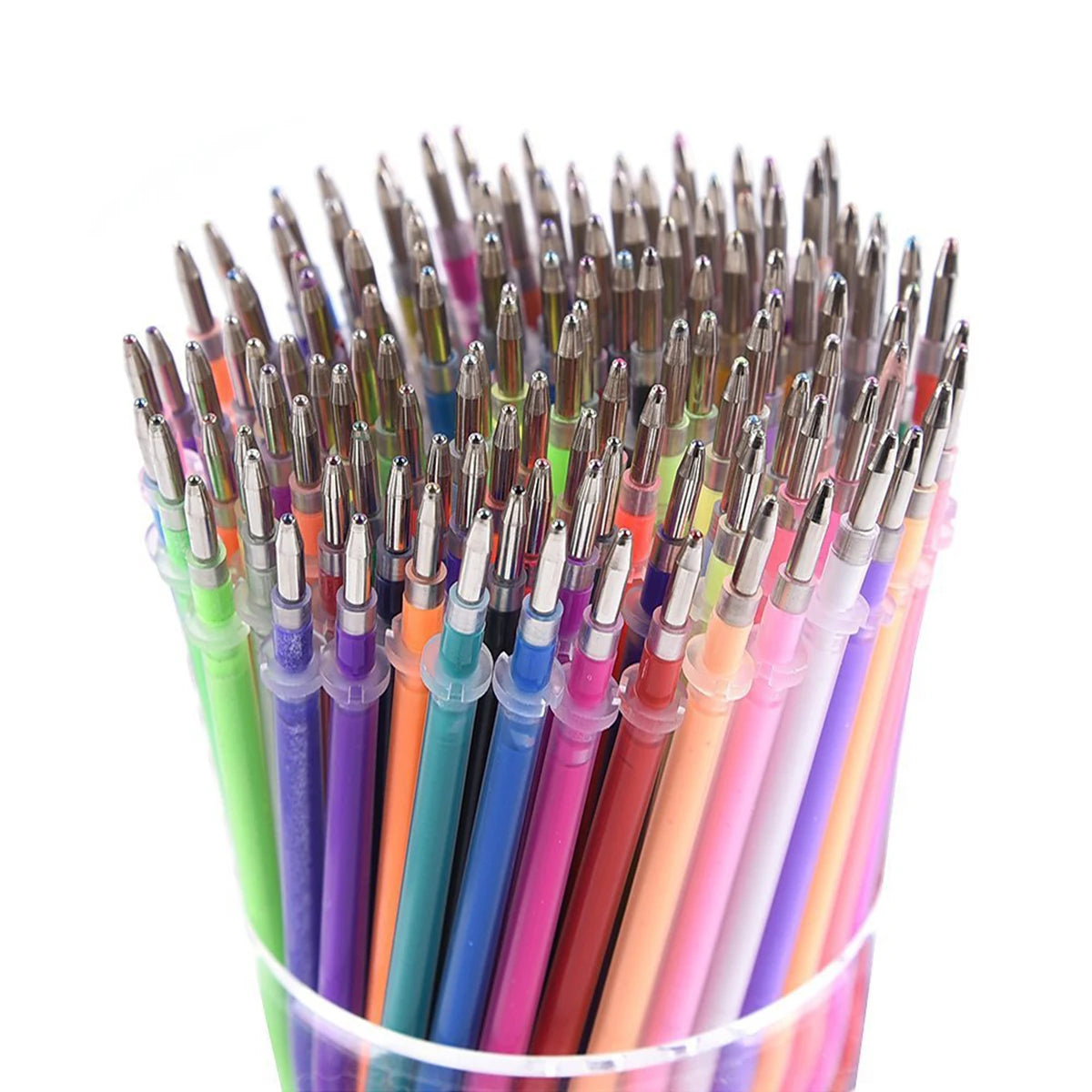 100 Colors Gel Pen Refills Glitter Metallic Pastel Fluorescence Neon Pen Ink Refills for Coloring Books Scrapbooking Qme