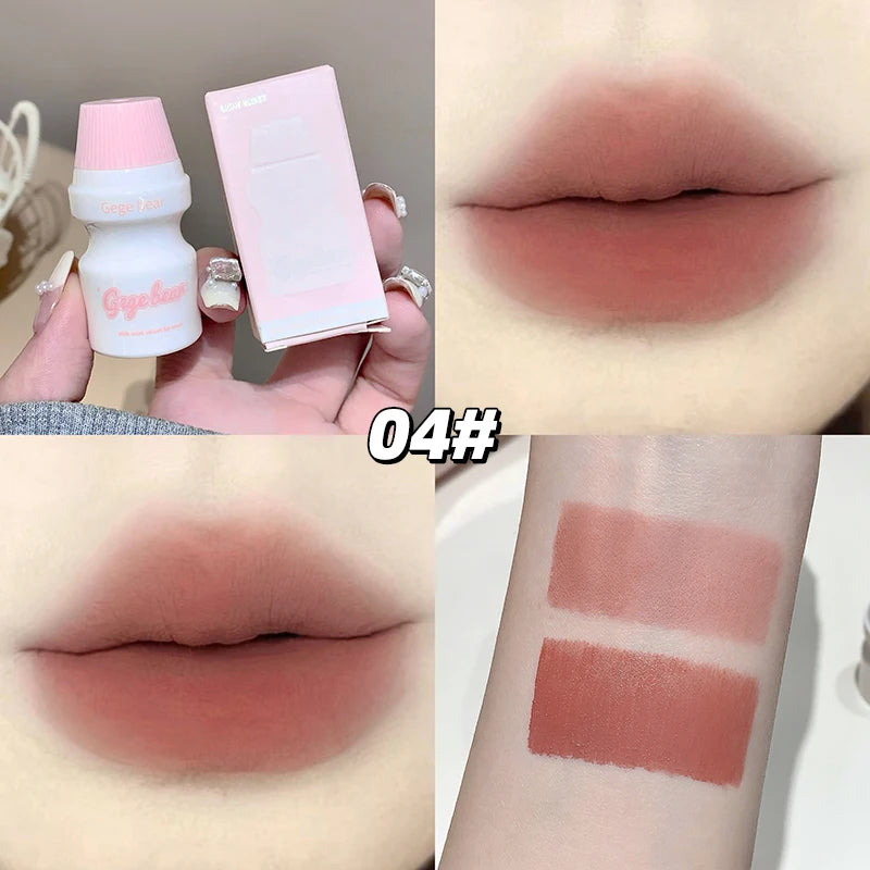 Gege Bear Velvet Lip Mud Gloss Cute Bottle Design Long-lasting Matte Qme GX1331-04