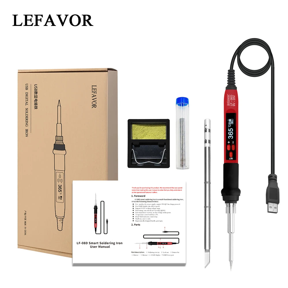 T12 Series T65 Digital Electric USB Soldering Iron Mini Smart Qme LF08D set2