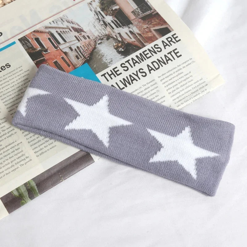 Elastic Pentagram Hair Bands Women Men Hairband Running Fitness Yoga Qme GRAY