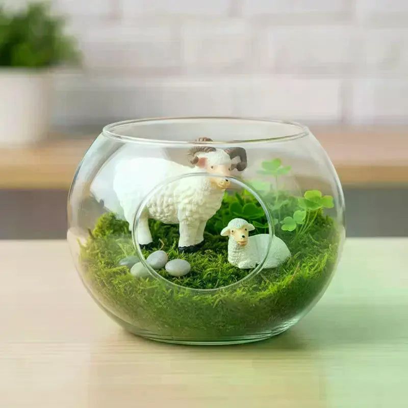 4/1Pcs Miniature Resin Family Sheep Figurine Set Mini Decorative Sculpture For Home Garden Micro Landscape Decor Desk Displays Qme