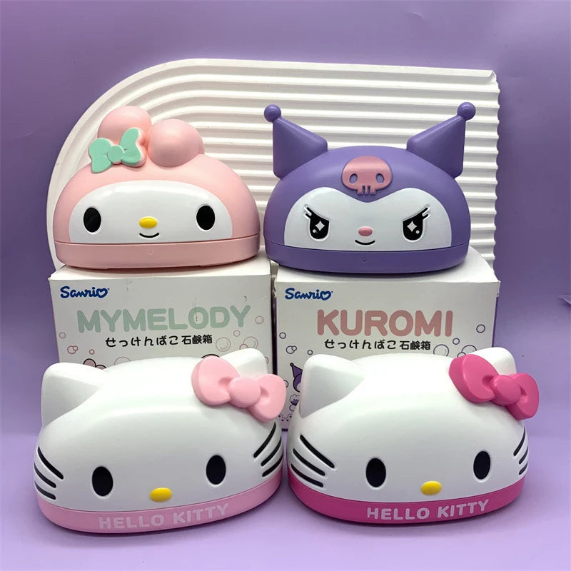 Hello Kitty Kuromi-Style Soap Dish Melody Soap Dish Home Soap Dish and Soap Holder Gift Set Qme