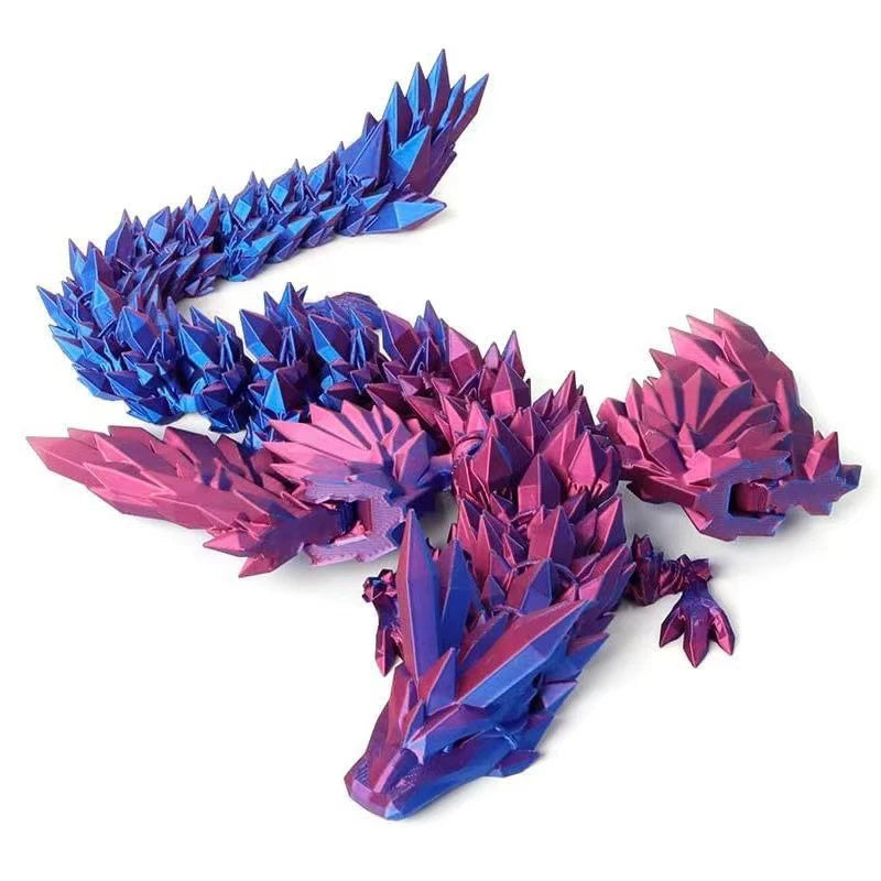 Articulated Dragon Crafts Desktop Western Action Figure 3D Printed Qme